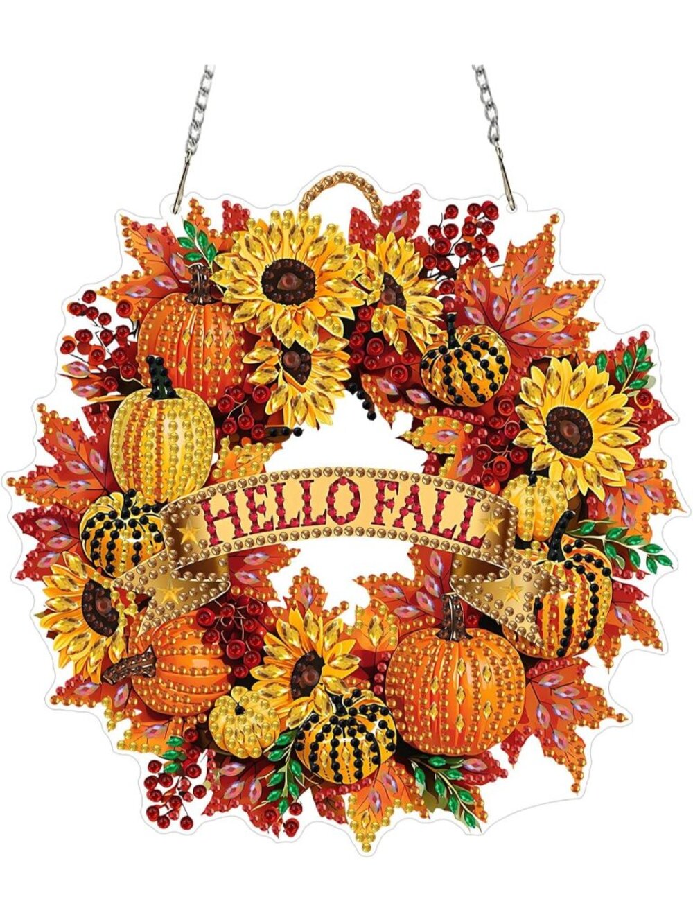 Ghost Diamond Art Hanging Kits Yellow2 Adults Halloween Decor Strong Adhesive